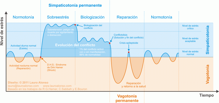 Esquema de la 2º Ley Biológica (Hamer)